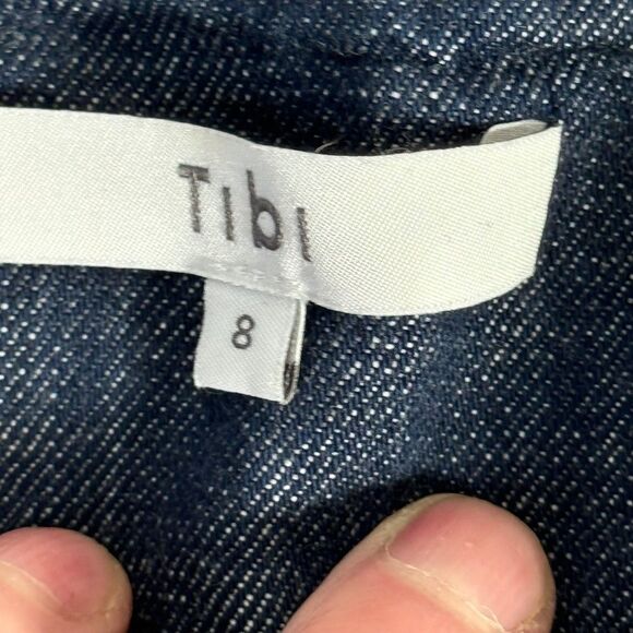 Tibi Wide Tapered Leg Zip Waist Jeans Sz 8 - Picture 3 of 6